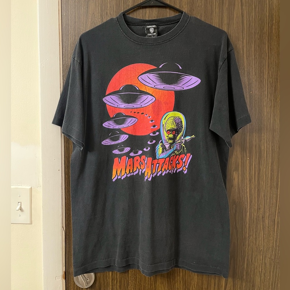 Vintage 1996 Mars Attacks Warner Bros Movie Promo Tee Single Stitch